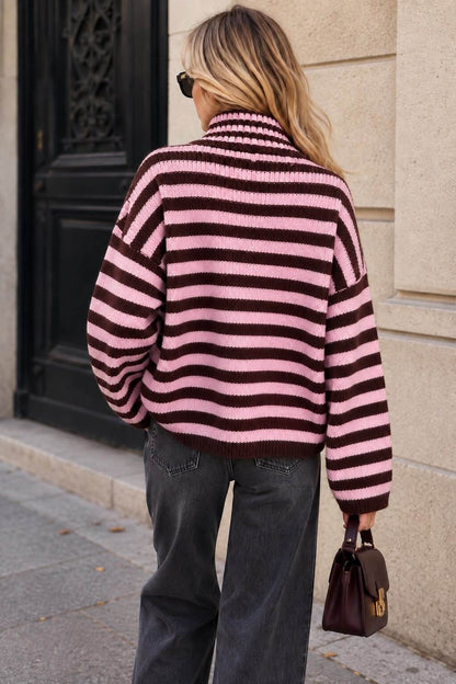 Romy - Gilet Zippé à Rayures