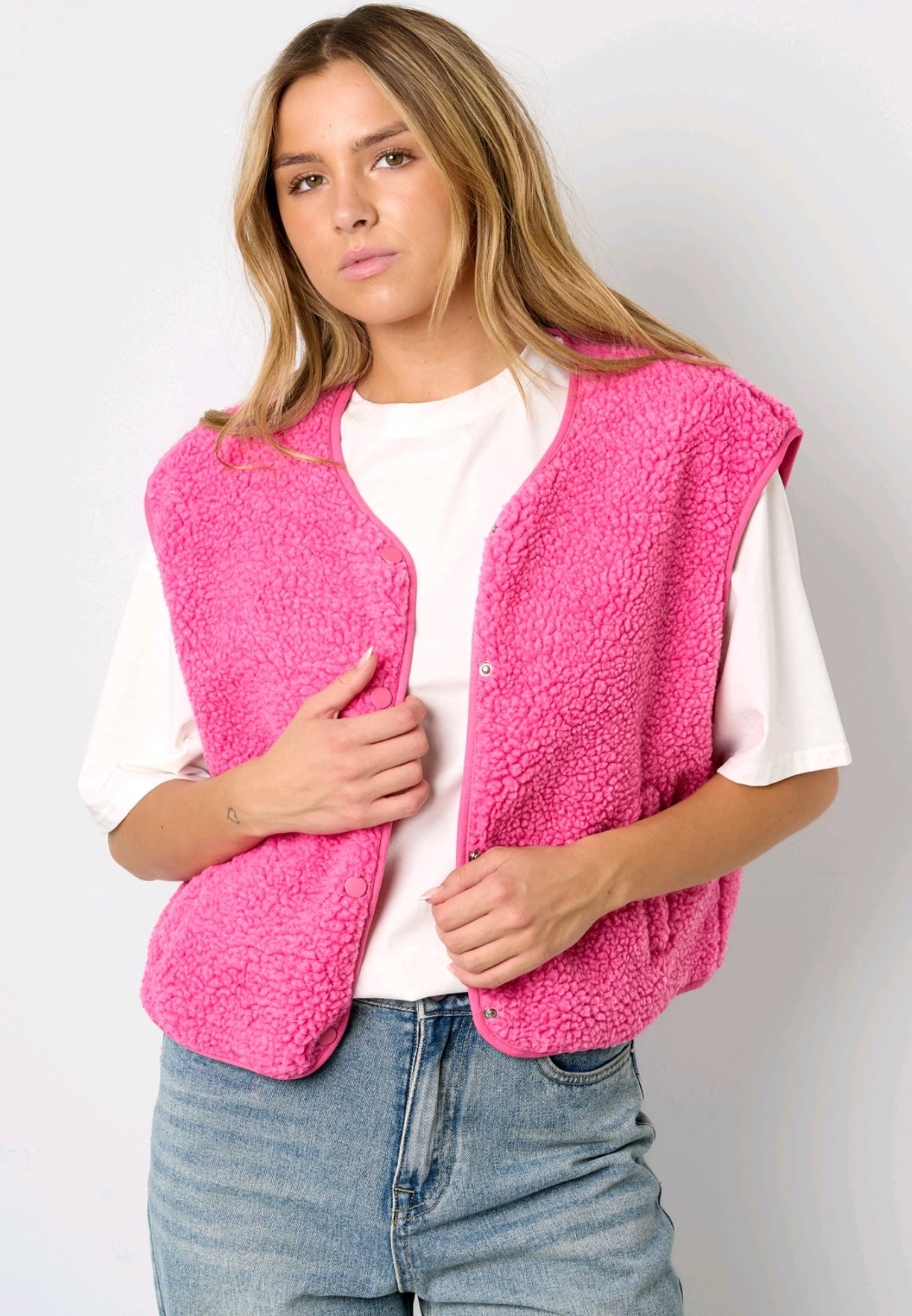 Lola - Gilet sans manches en peluche moelleux