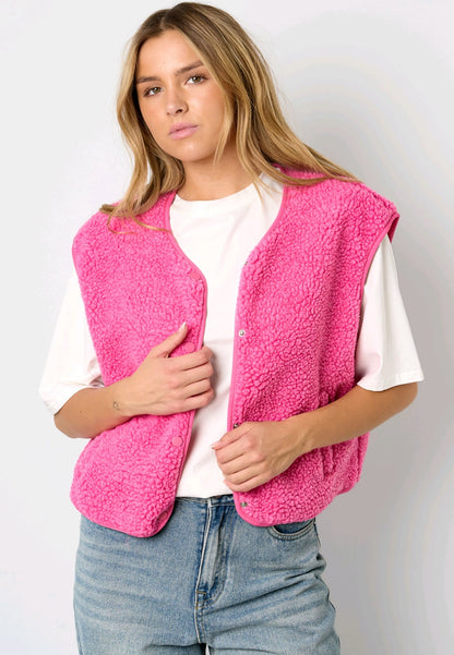 Lola - Gilet sans manches en peluche moelleux