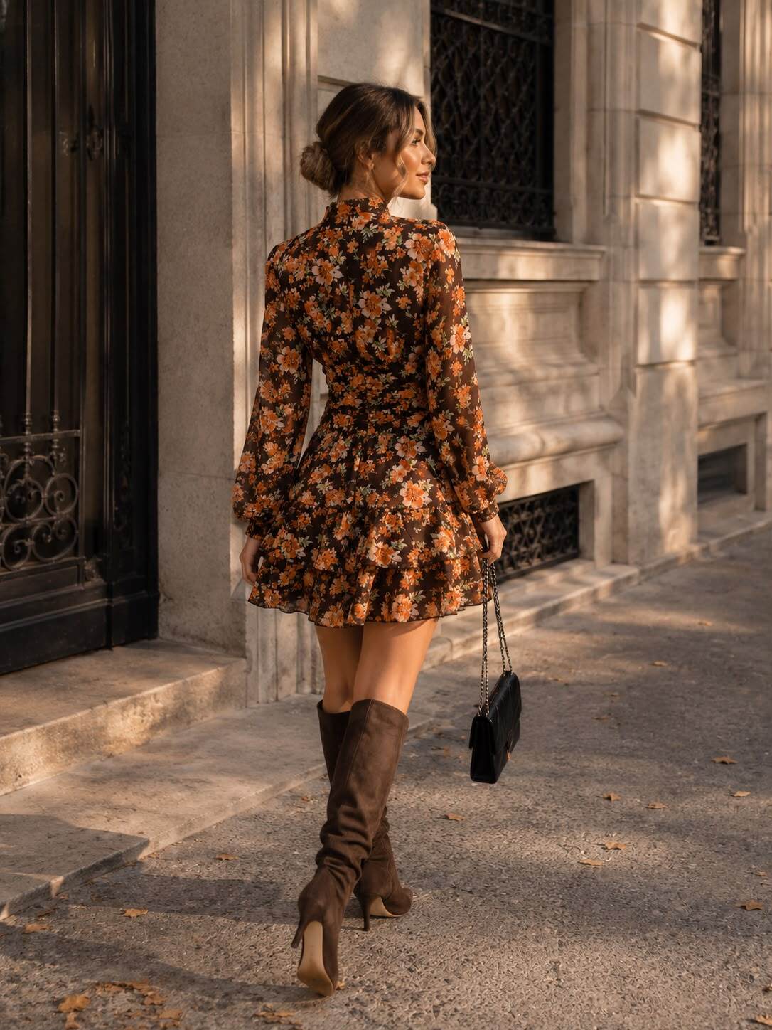Ninon - Robe Courte Fleurie à Volants