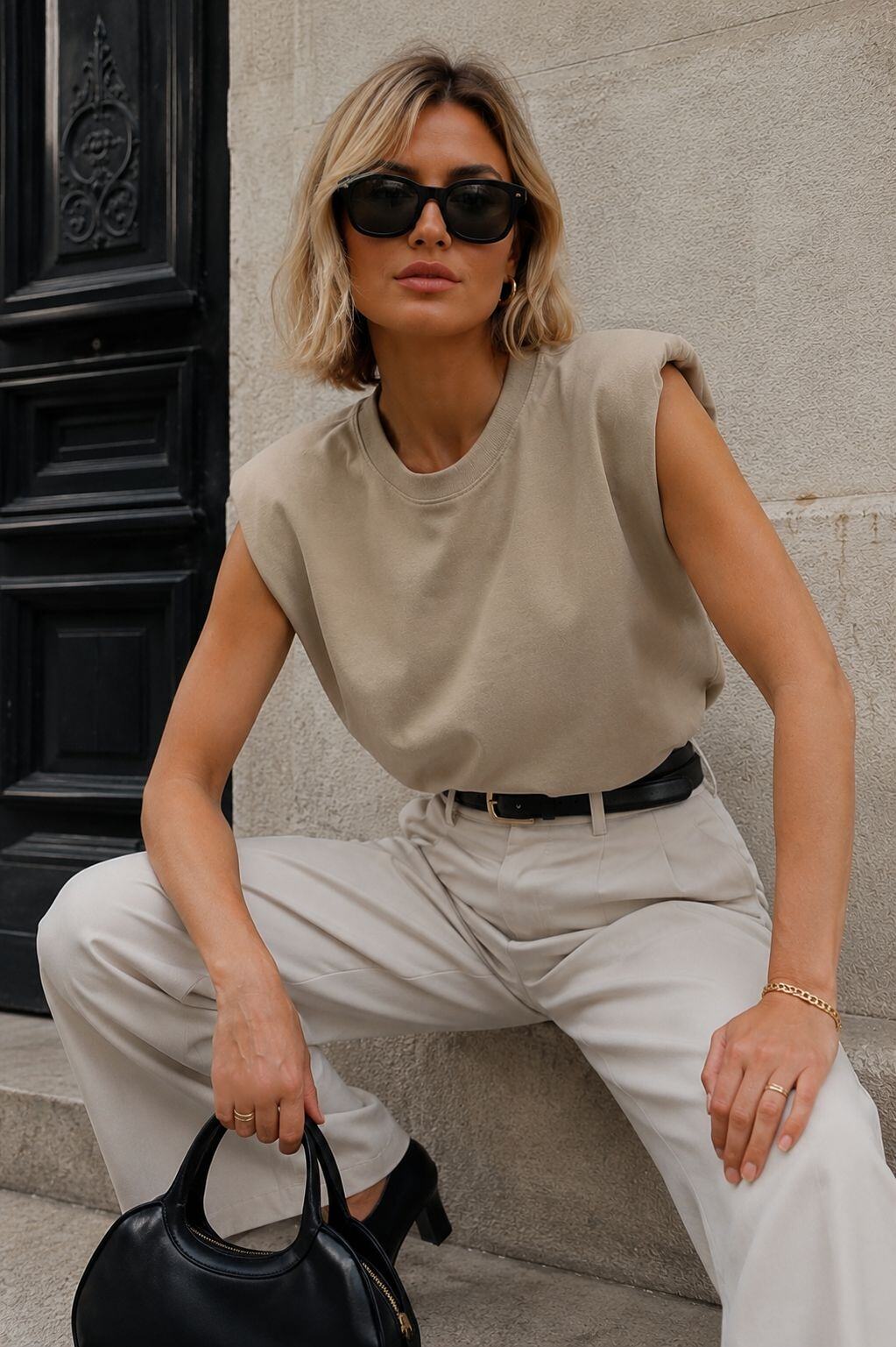 Jodie - T-shirt Épaules Structurées